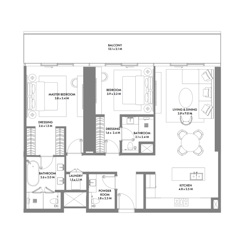 2 Bedrooms