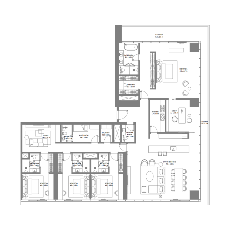 4 Bedrooms