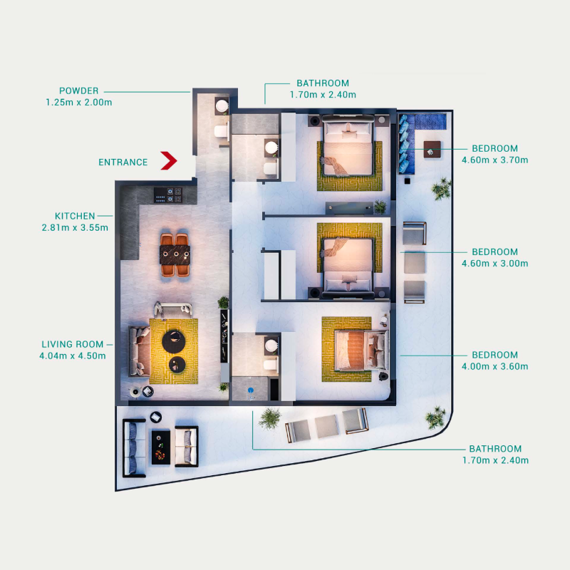 3 Bedrooms