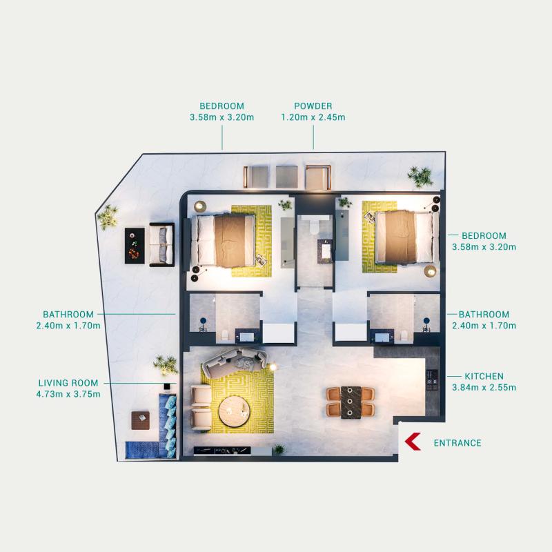 2 Bedrooms