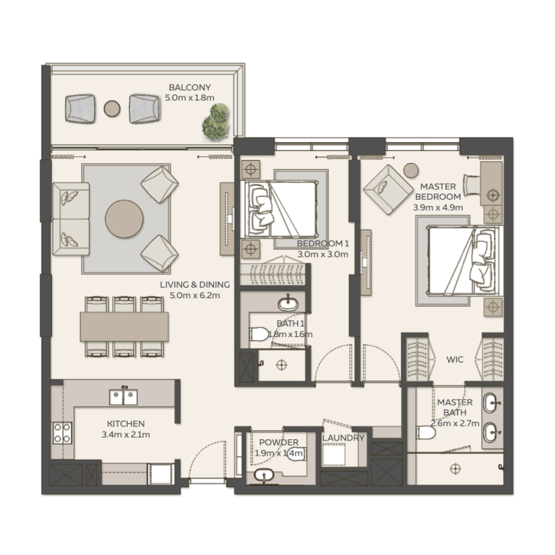 2 Bedrooms