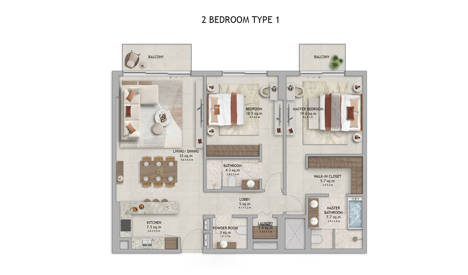 2 Bedrooms