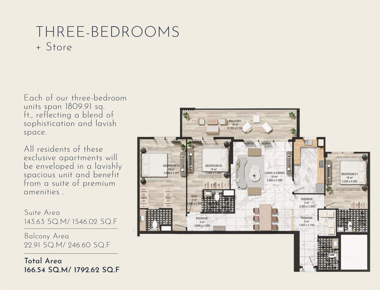 3 Bedrooms