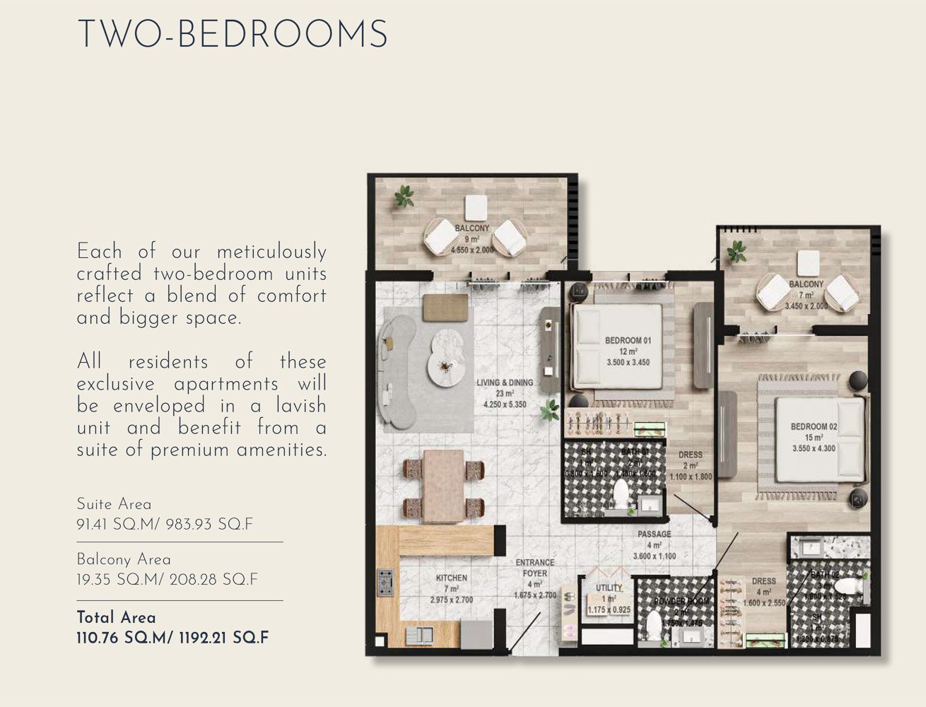 2 Bedrooms
