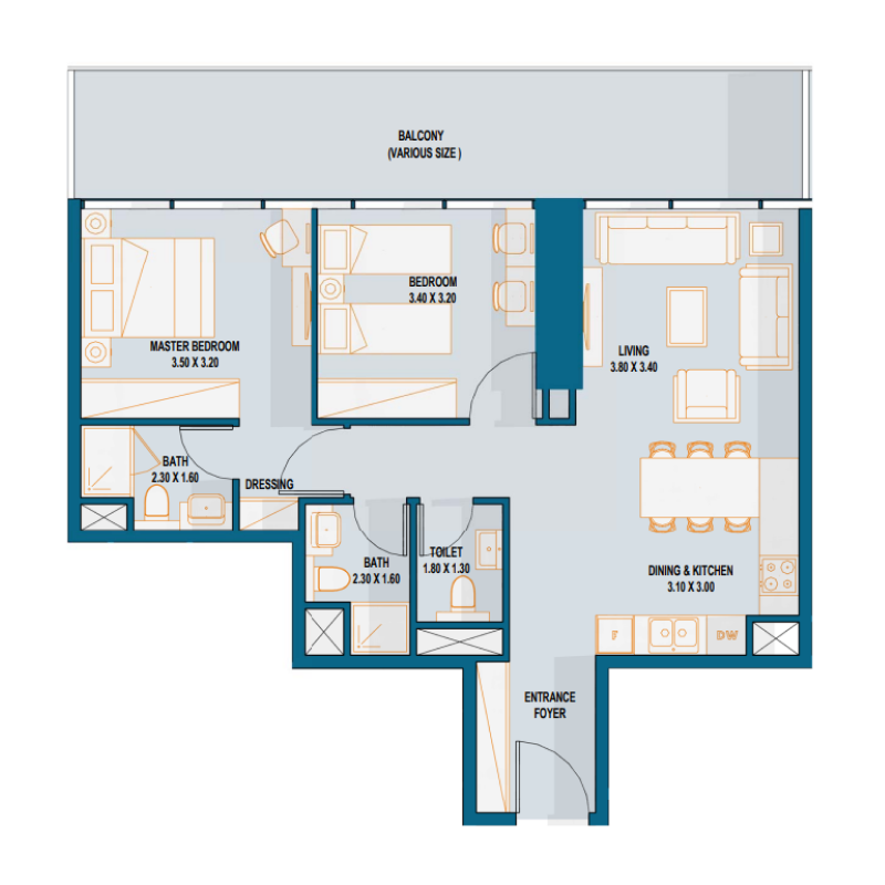 2 Bedrooms