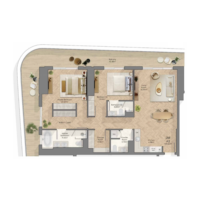 2 Bedrooms
