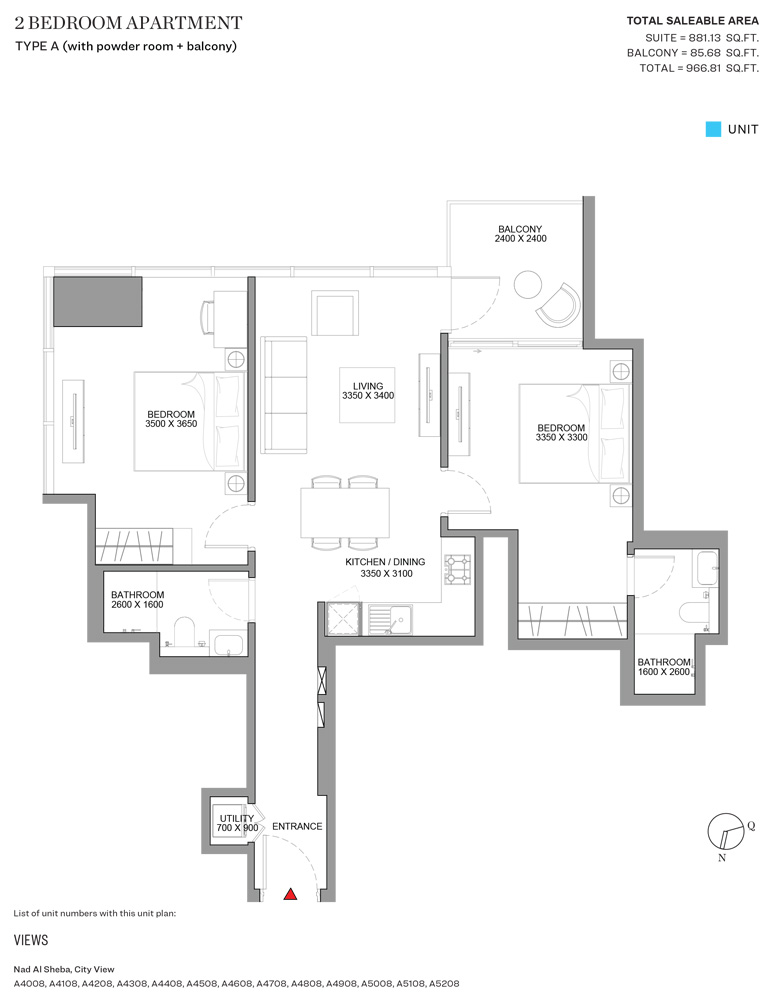 2 Bedrooms
