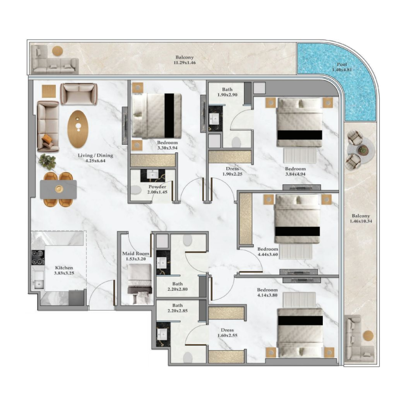 4 Bedrooms