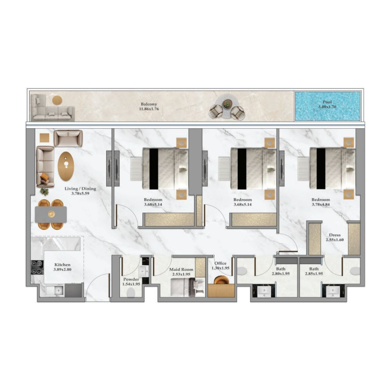 3 Bedrooms
