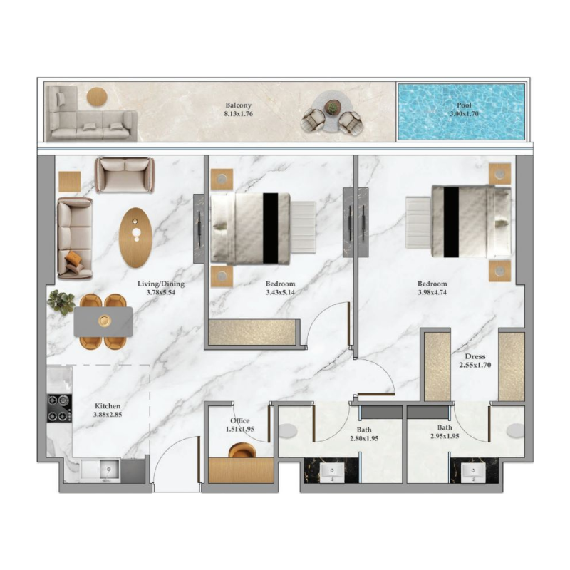 2 Bedrooms