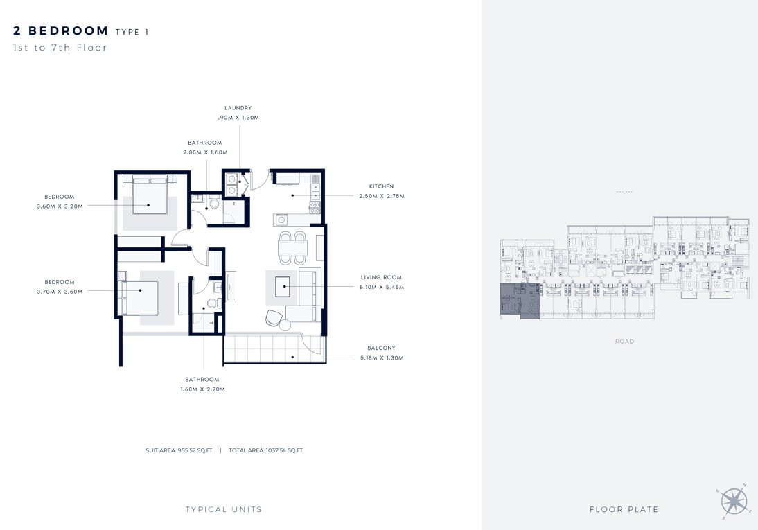 2 Bedrooms
