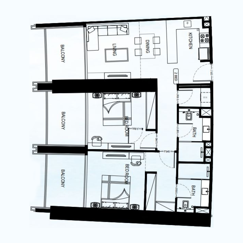 2 Bedrooms