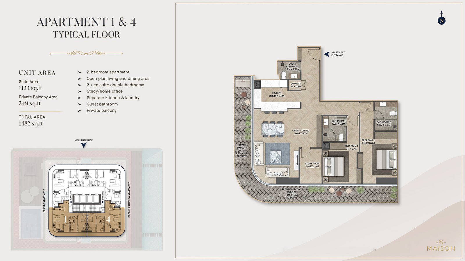 2 Bedrooms