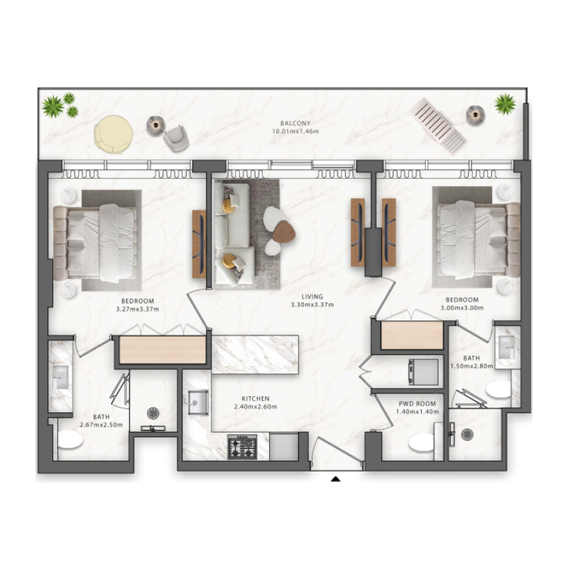 2 Bedrooms