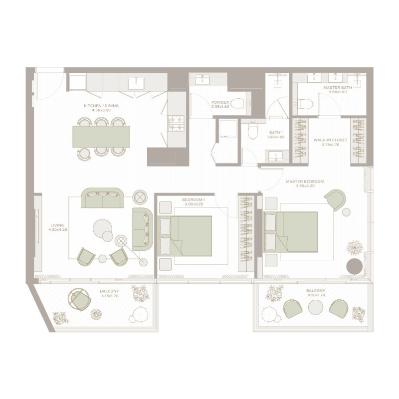 2 Bedrooms
