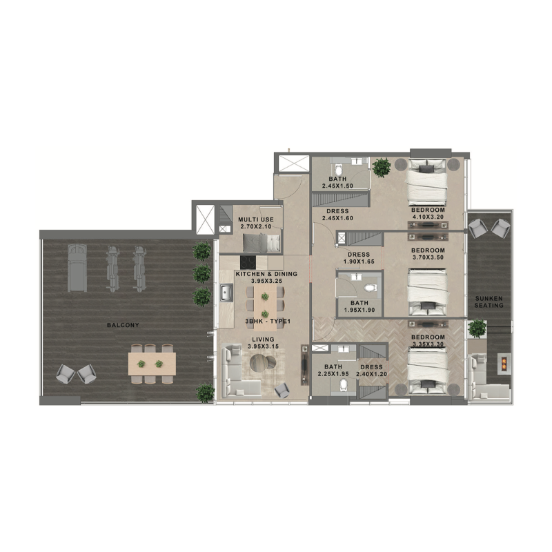 3 Bedrooms