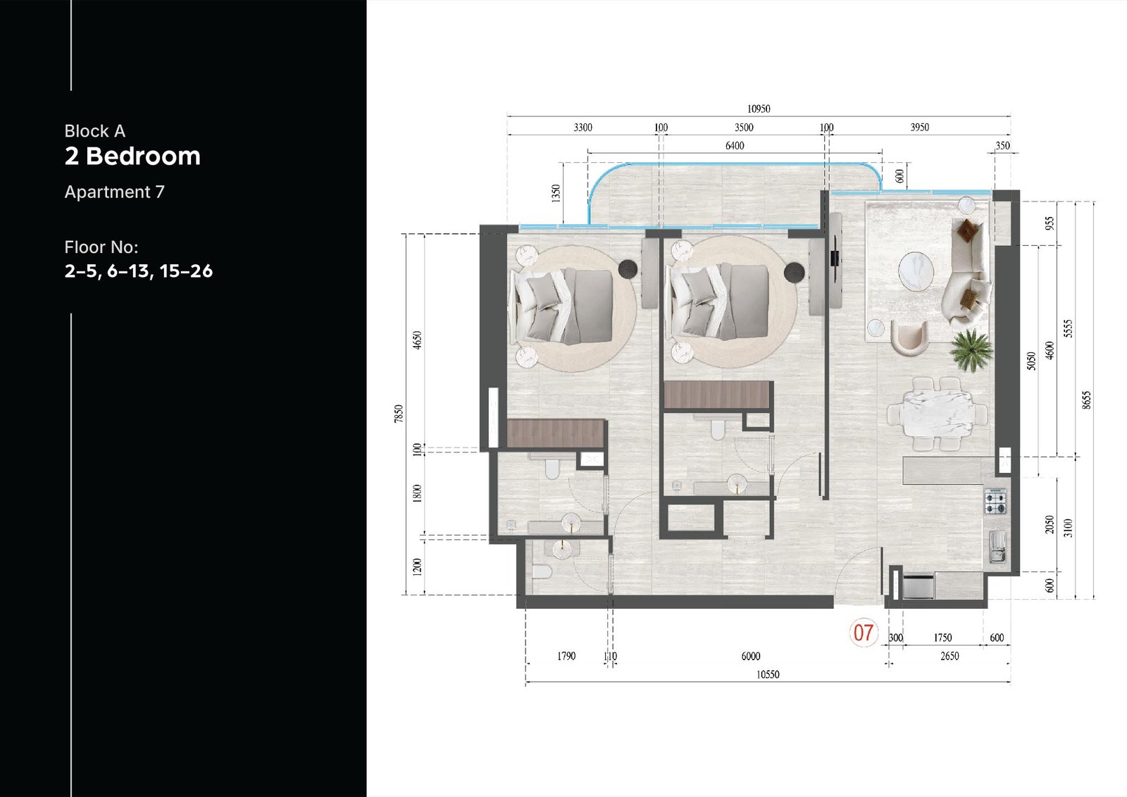 2 Bedrooms