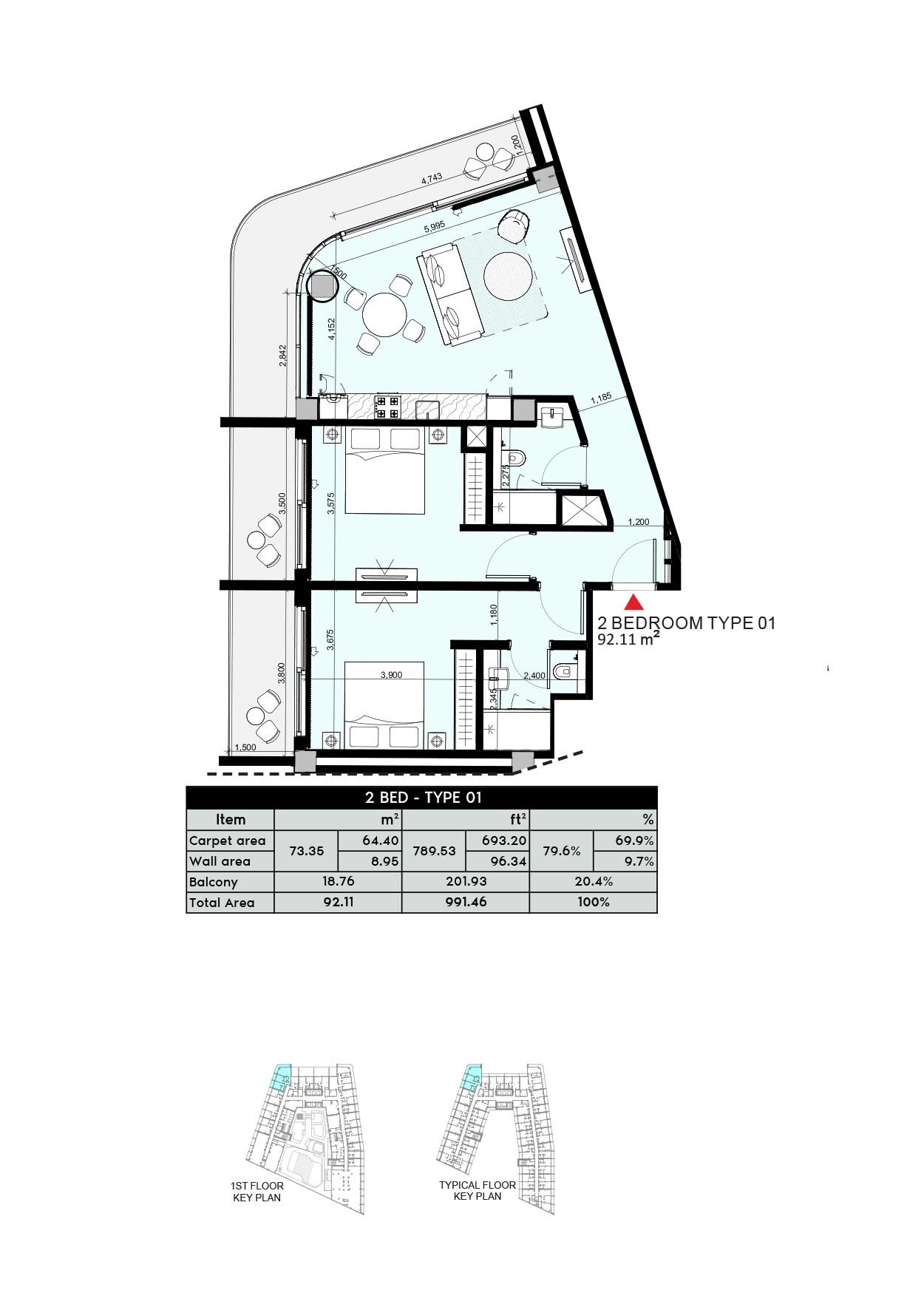 2 Bedrooms