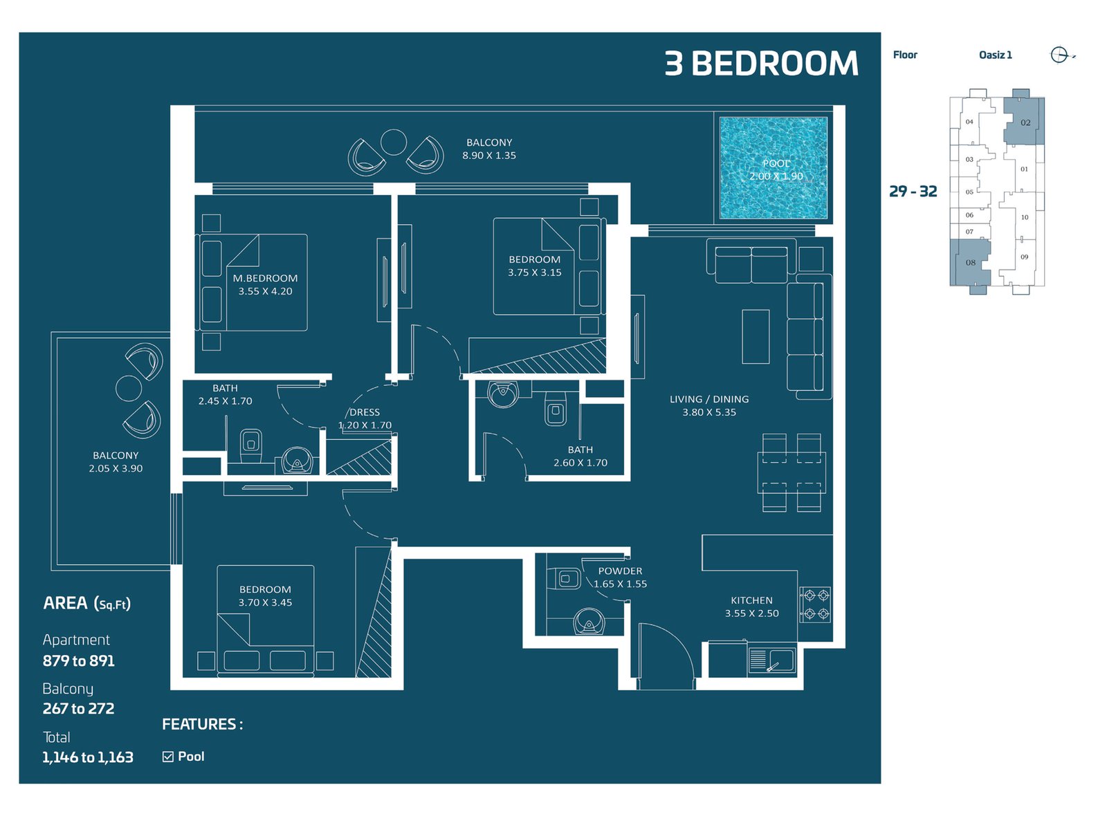 3 Bedrooms