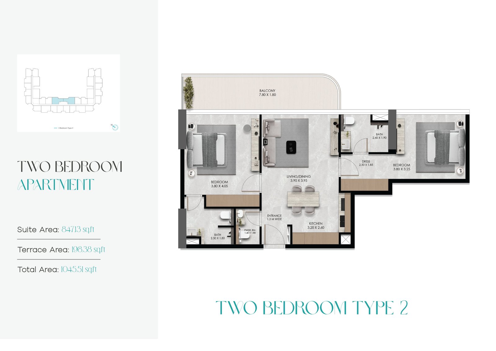 2 Bedrooms