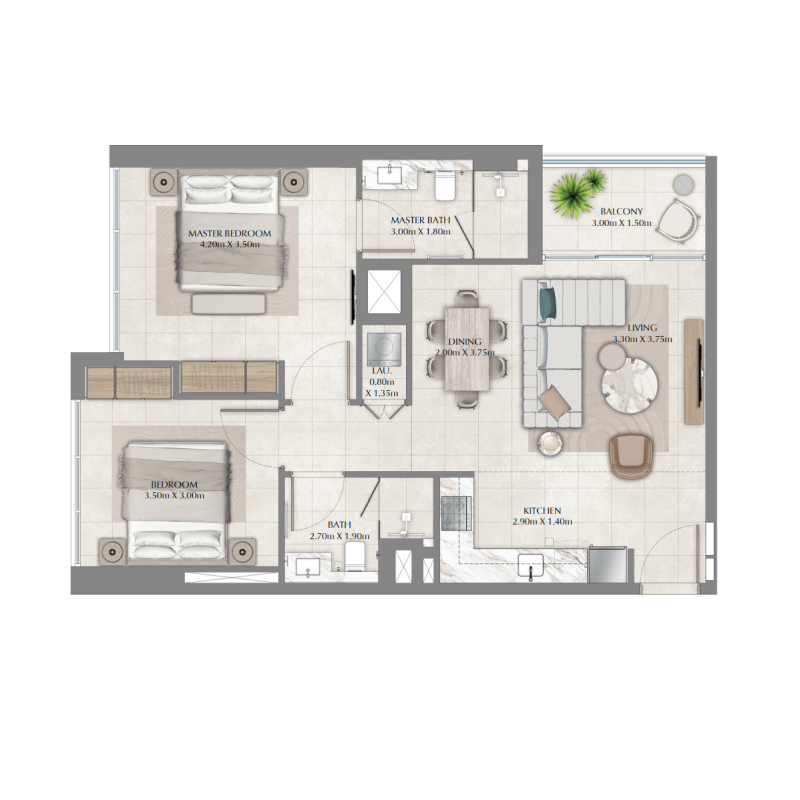 2 Bedrooms