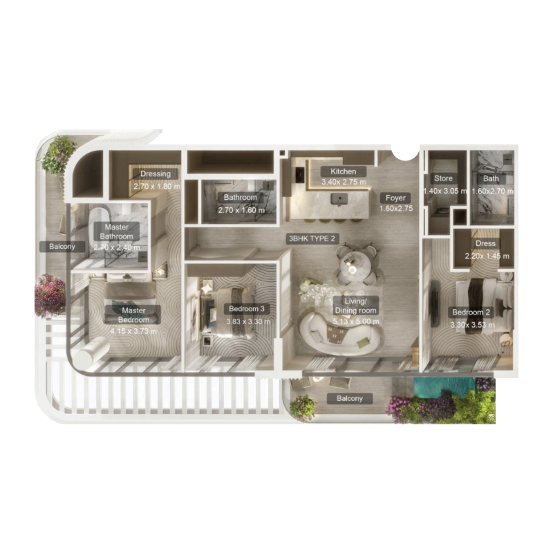 3 Bedrooms