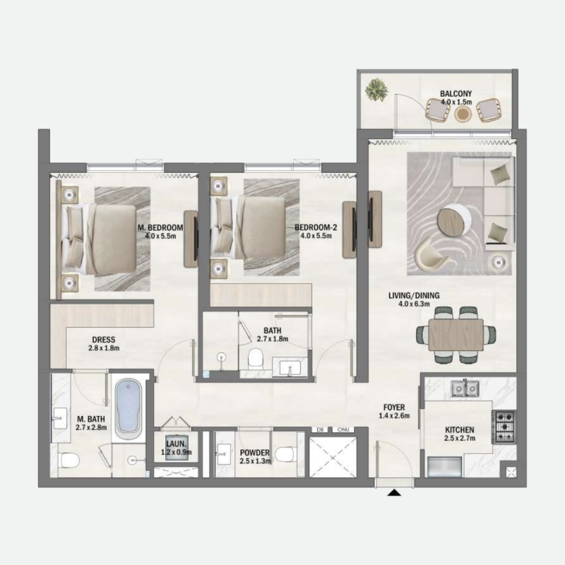 2 Bedrooms