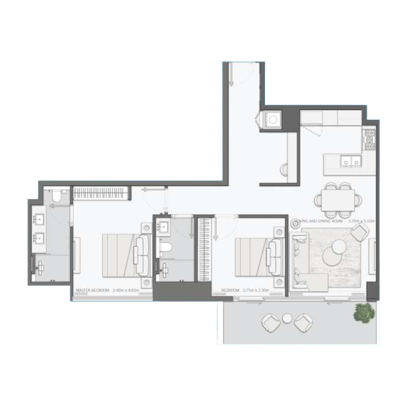 2 Bedrooms