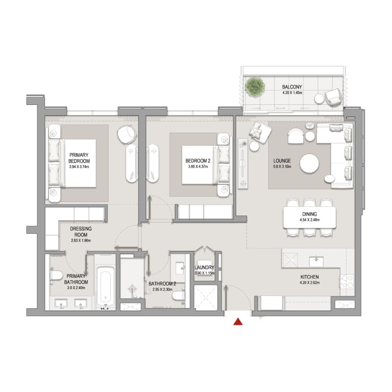 2 Bedrooms