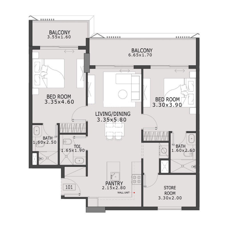 2 Bedrooms