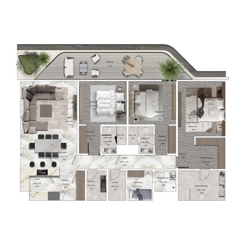3 Bedrooms