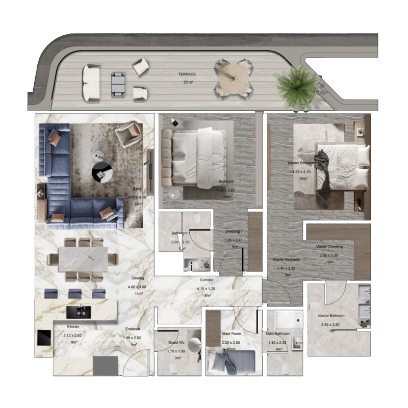 2 Bedrooms