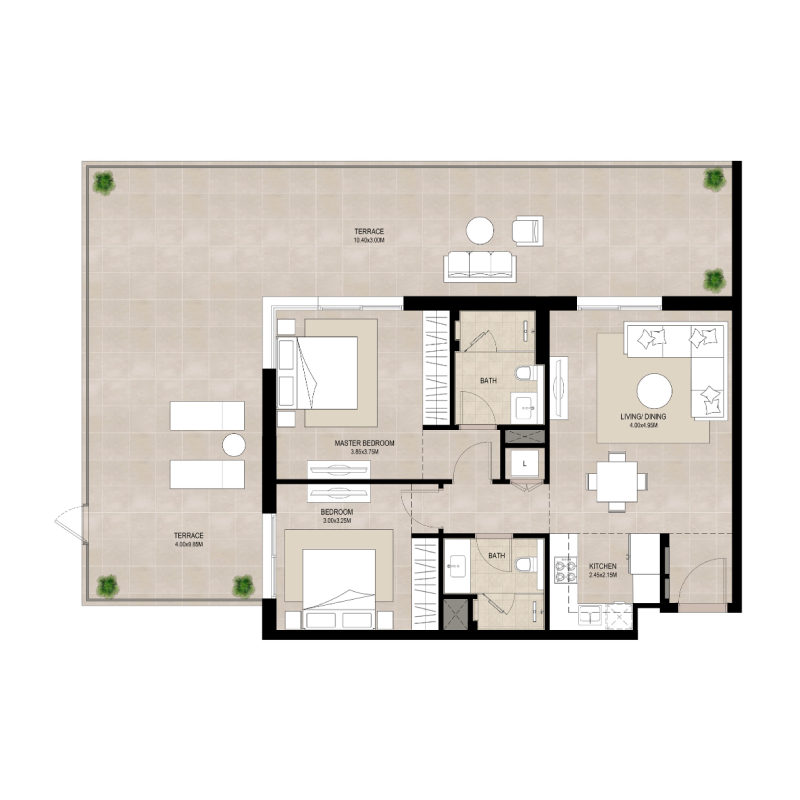 2 Bedrooms