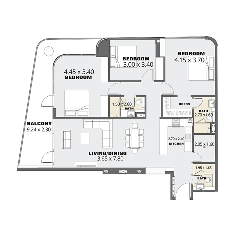 3 Bedrooms