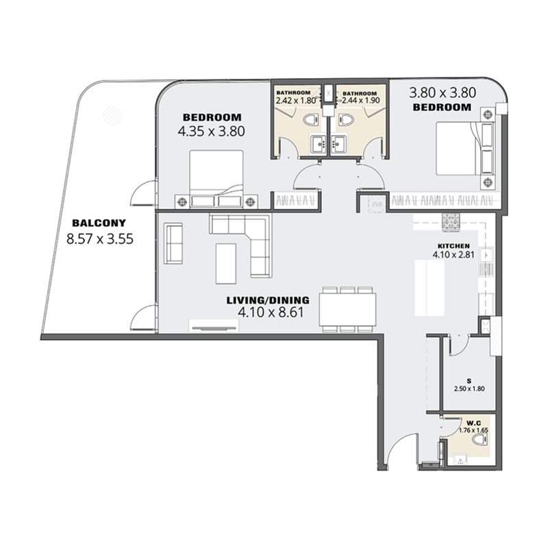 2 Bedrooms