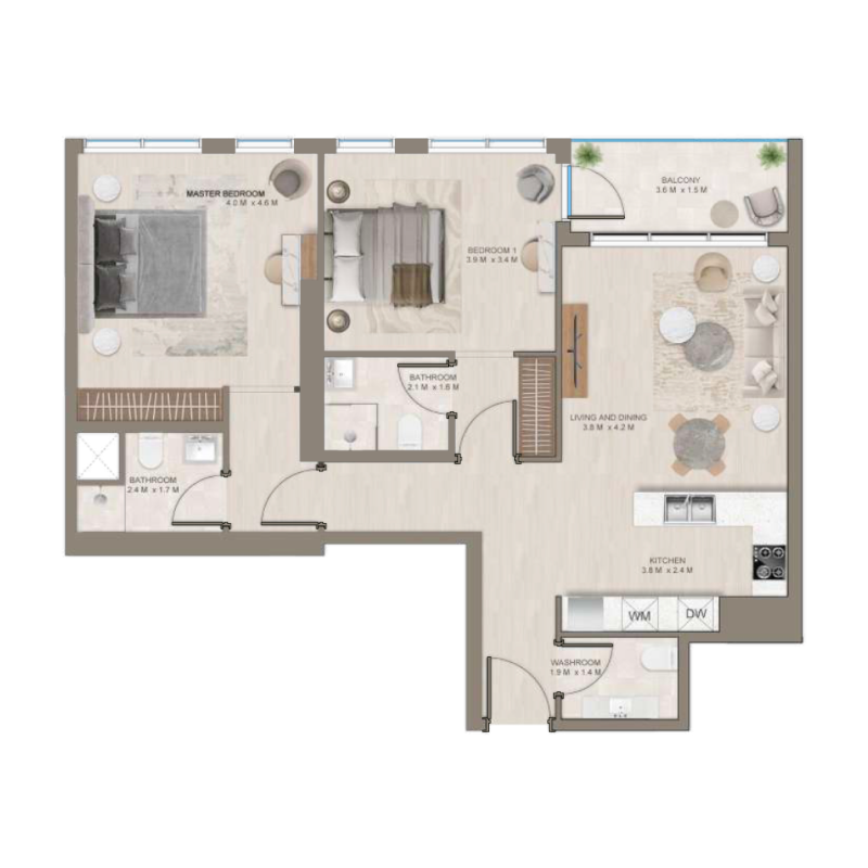 2 Bedrooms