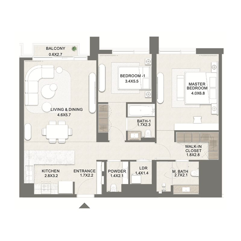 2 Bedrooms