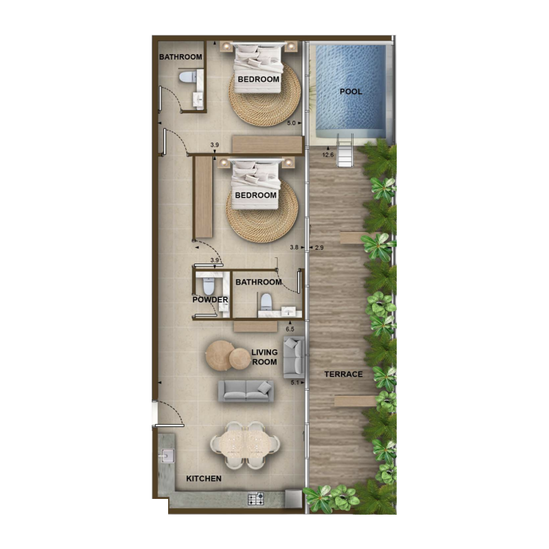 2 Bedrooms
