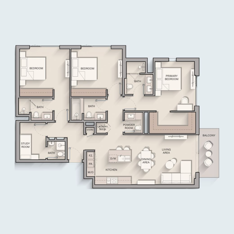 3 Bedrooms