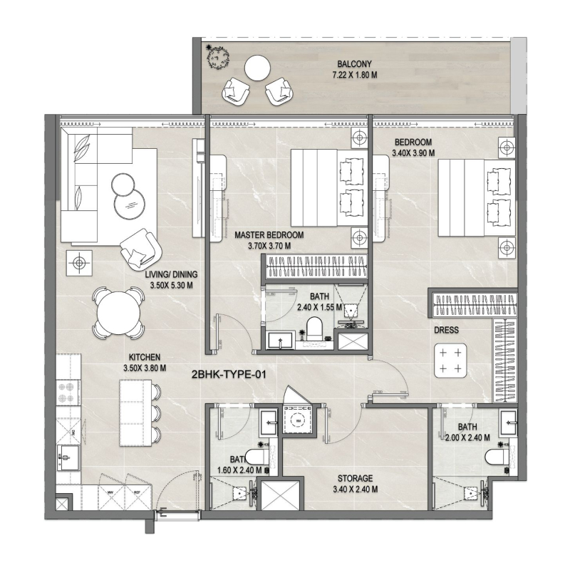 2 Bedrooms