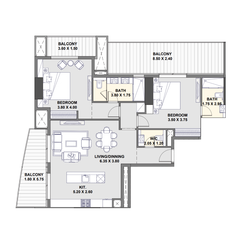 2 Bedrooms