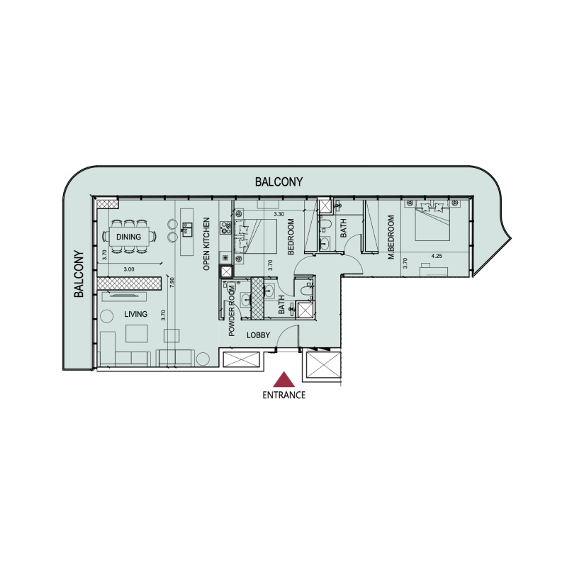 2 Bedrooms