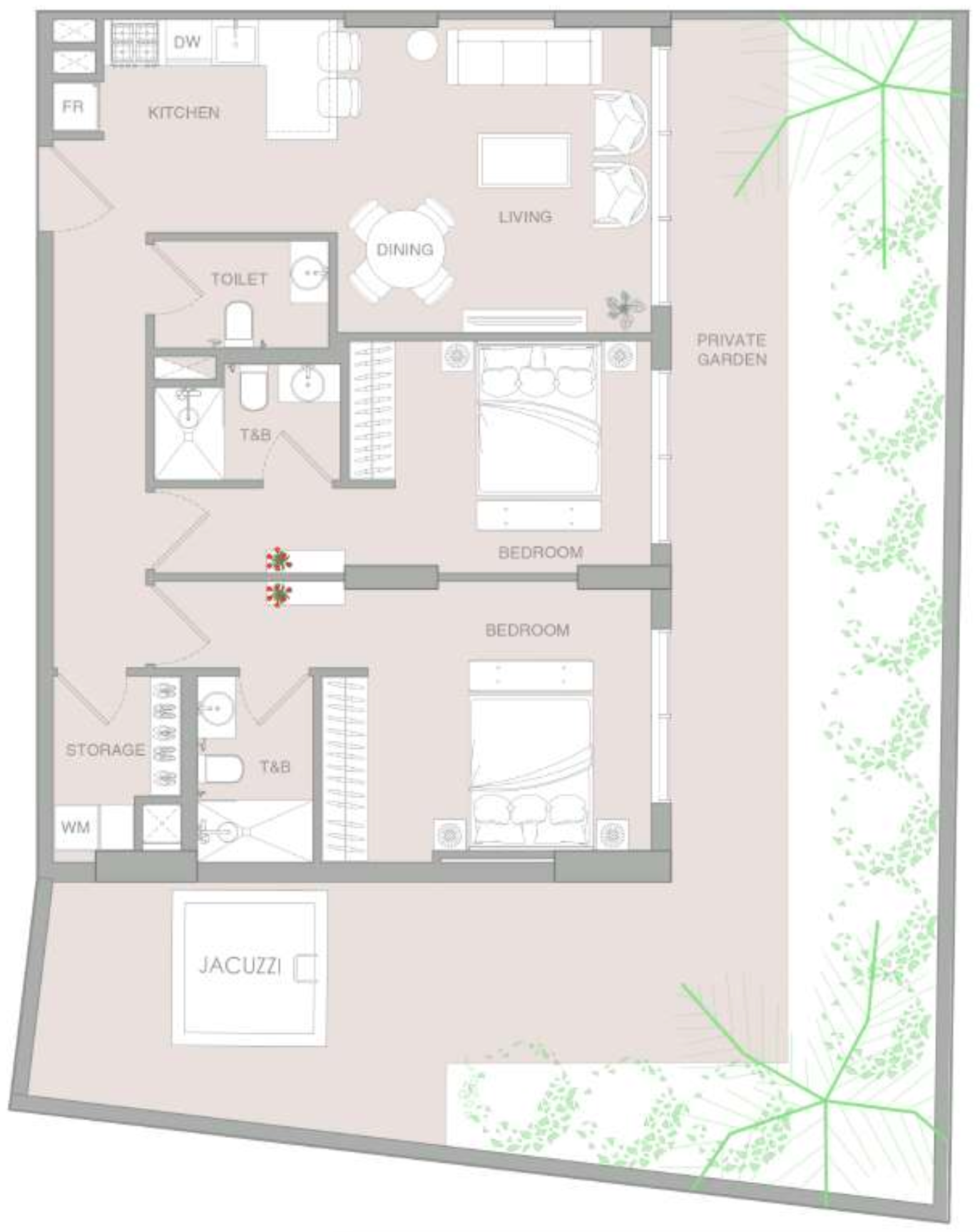 2 Bedrooms