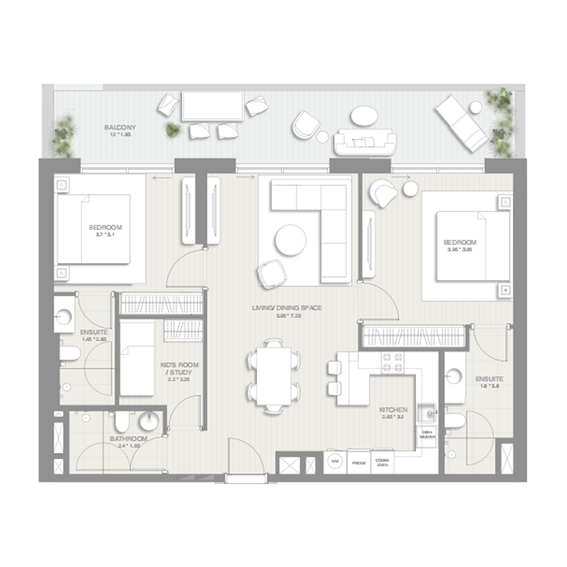 2 Bedrooms