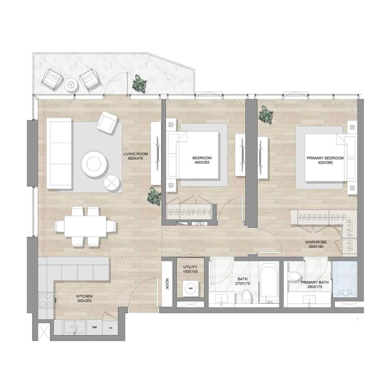 2 Bedrooms