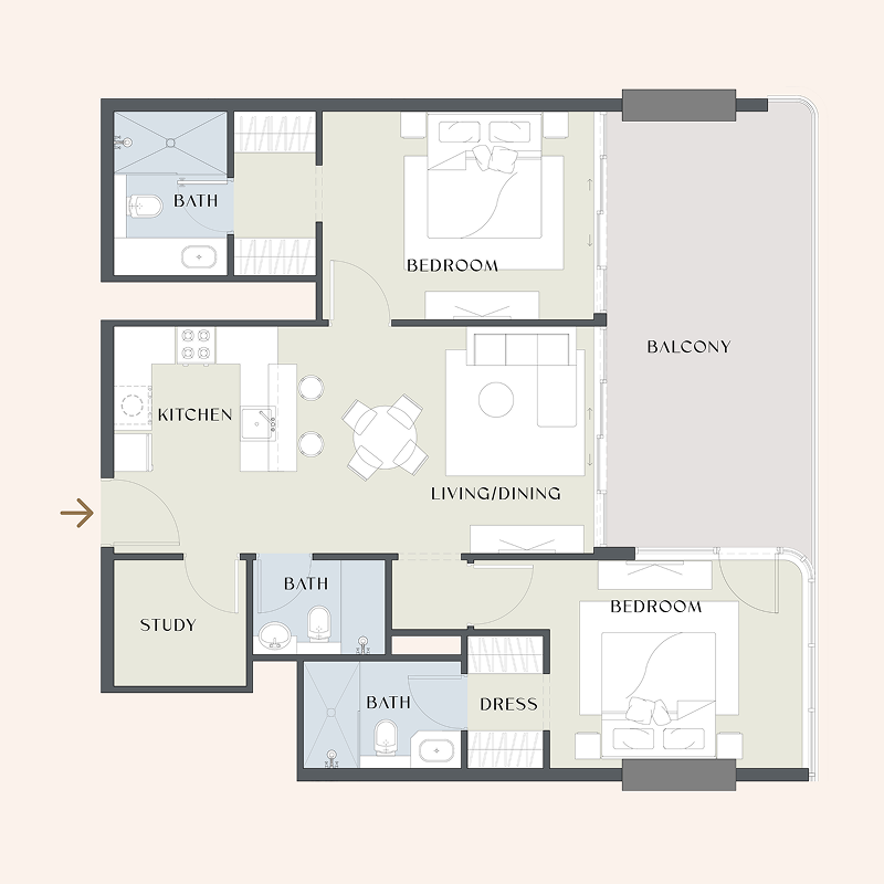 2 Bedrooms
