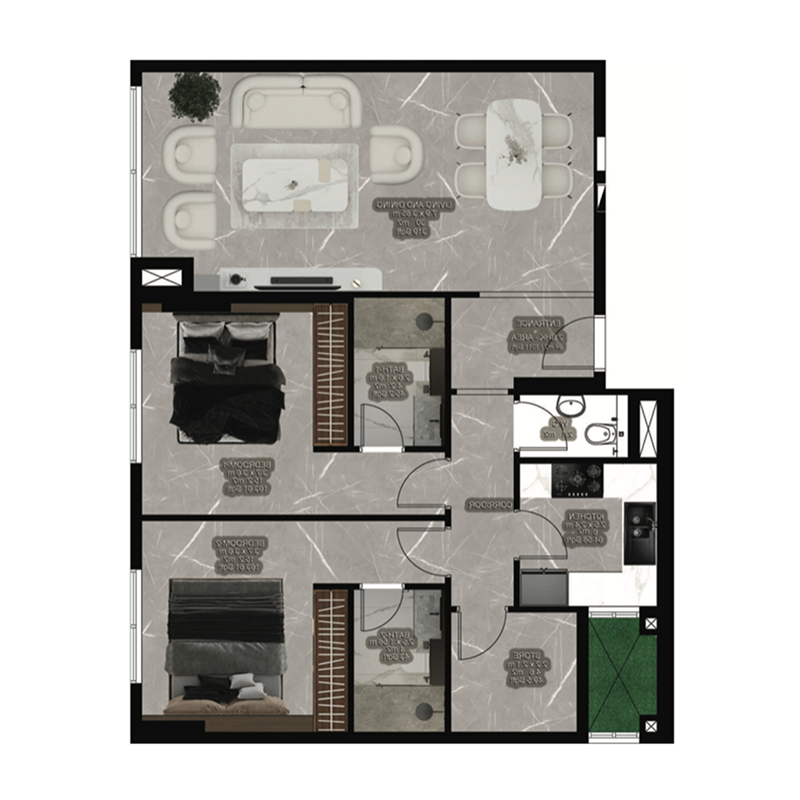 2 Bedrooms
