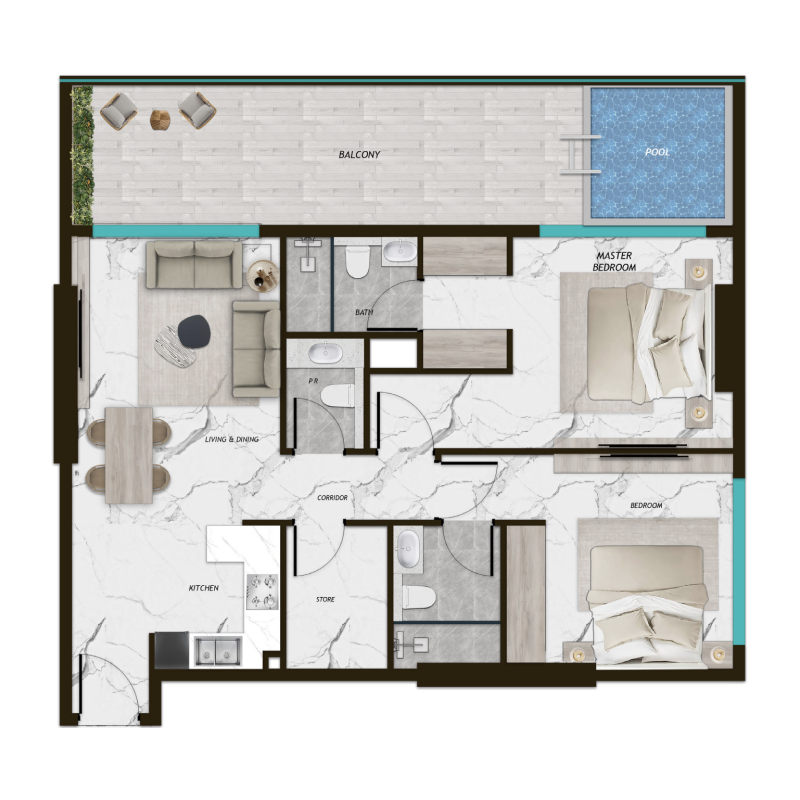 2 Bedrooms