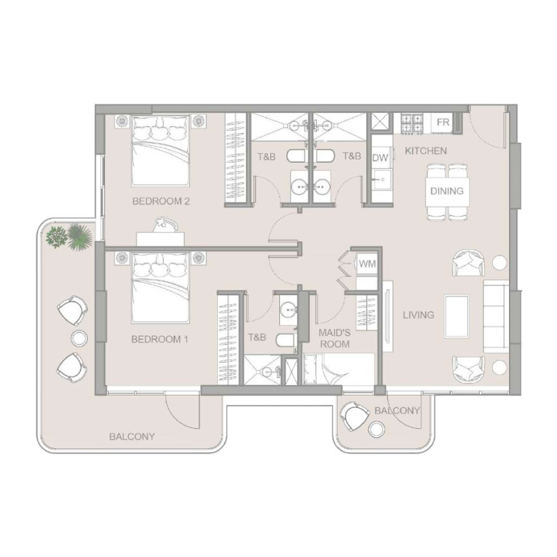 2 Bedrooms