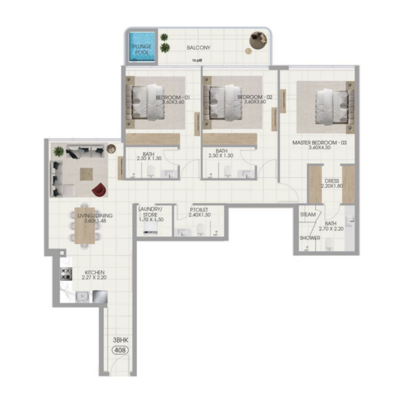 3 Bedrooms